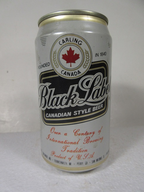 Black Label Canadian Style Beer - Heileman - world map - no dots
